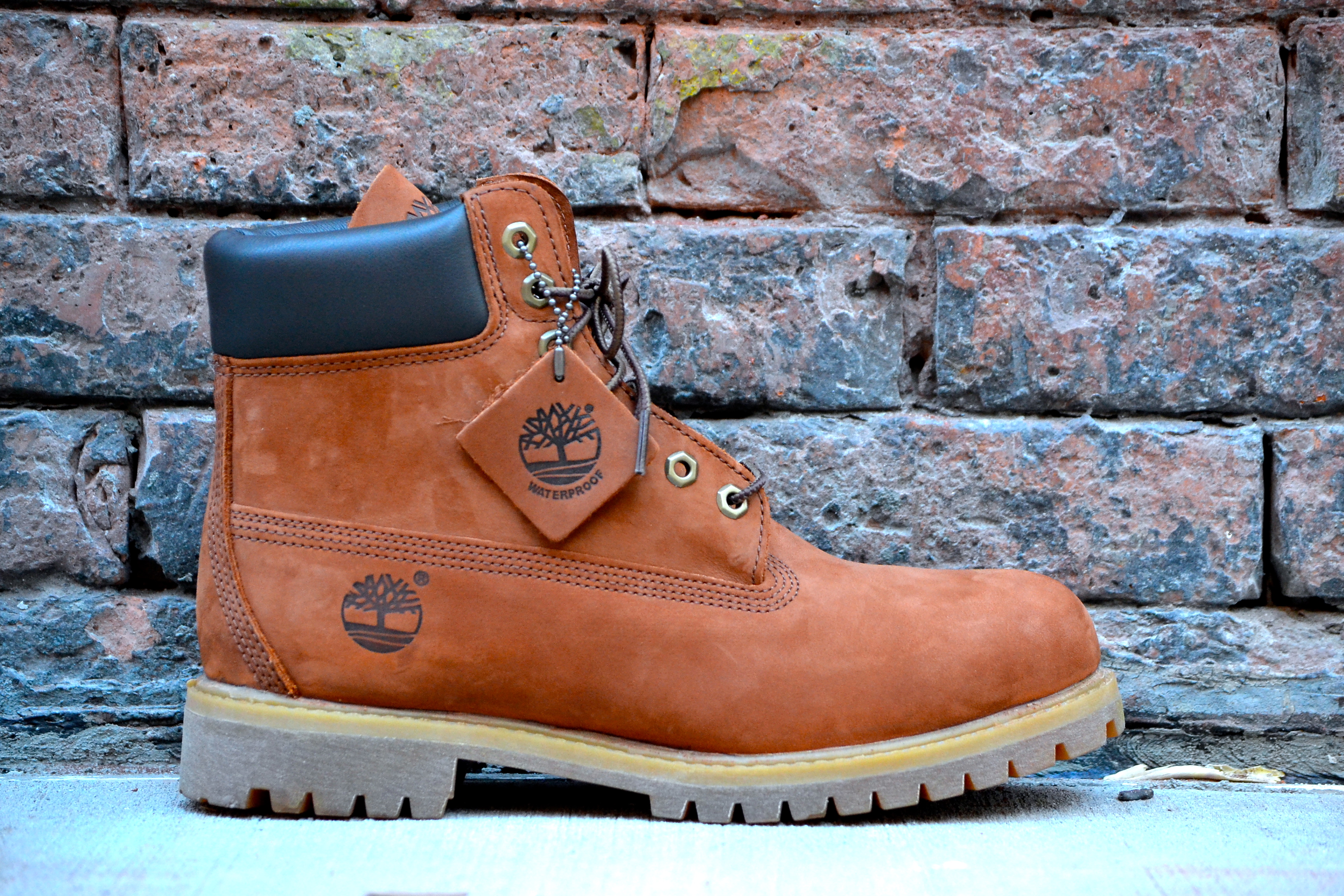 rust colored timberlands